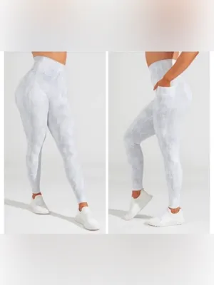 BuffBunny Limitless Legging Pant Tight Snow Camo White High Glute Contour Small thumbnail 2