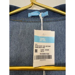 Tuckernuck J. Mclaughlin Lila Indigo Cotton Stretch Denim Wrap Dress Size Medium thumbnail 6