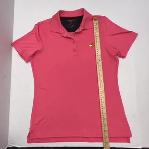Magnolia Lane Tech Masters‎ Solid Pink Preppy Designer Athletic Polo Golf Shirt thumbnail 7