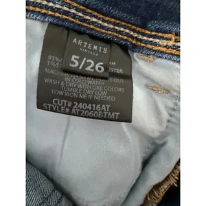 Artemis Vintage Womens High Rise Double Button Flare‎ Jeans Distressed thumbnail 11