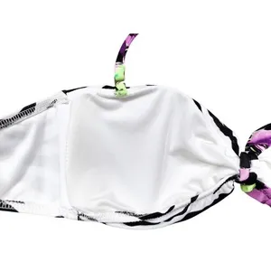 Victoria's‎ Secret Swim Black Floral Zebra Convertible bikini top size XS thumbnail 4