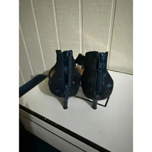 Alex Marie Navy Blue Beaded T-Strap Kitten Heels Peep Toe Evening Sandals 8.5M thumbnail 7