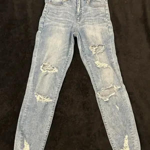 American Eagle next level stretch copper‎ stitch high waist distressed skinny thumbnail 5