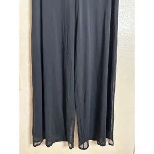 Tadashi Shoji Mesh Black Wide Leg Dress Pants Gala Core Dark Romantic Womans XL thumbnail 4