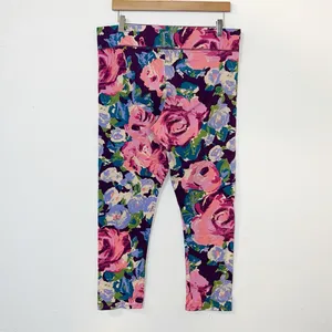 Aerie colorful floral cotton blend cropped comfy summer leggings thumbnail 5