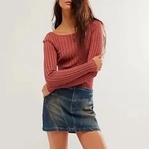 NWOT Free People Hits Different Lace-Up Top in Rusted Coral Sz S thumbnail 3
