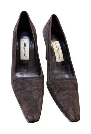 Mezlan vintage women’s brown leather suede 3 inches heels/shoes size 8 M SKU 35 thumbnail 1