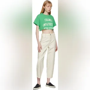 Frame‎ Green Cut-Off Slouchy T-Shirt thumbnail 3