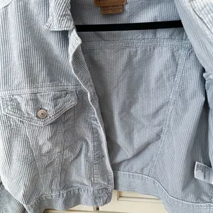 AMERICAN EAGLE Bomber Cropped Corduroy Light Blue Cotton Jacket Sz S thumbnail 5