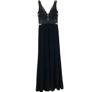 Blondie Nites Dress Juniors 11‎ Medium Black V-Neck Embellished Maxi Formal thumbnail 8