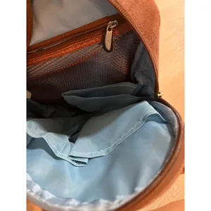 Travelon Microsuede Elliptical 2 Compartment Brown Sling Bag Safe Travel thumbnail 4