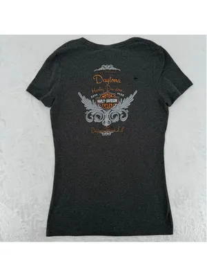 Harley Davidson Women's Tee Daytona Beach Sparkle Size Small HOLE thumbnail 2