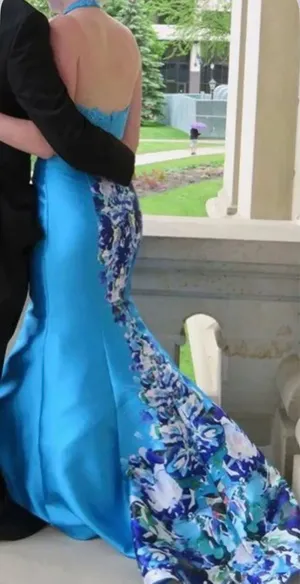 Ellie Wilde Prom Dress Blue Two-Piece thumbnail 2