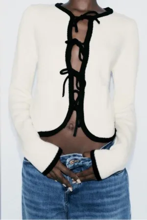 ZARA Tie cardigan thumbnail 1