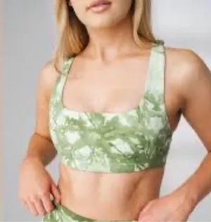 Balance Athletica Vitality Womens M Core Sports Bra Rio Green Tie Dye Padded New thumbnail 2