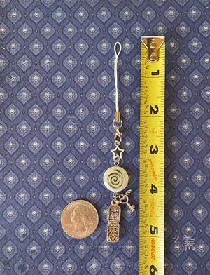 Handmade unique spiral & flip phone & Angel heart key funky y2k grunge style phone charm/bag accessory/keychain🌀⭐️ thumbnail 5