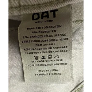 OAT New York High Rise Wide‎ Leg Raw Hem Jeans Women Sz 10/30 Sage Green thumbnail 4