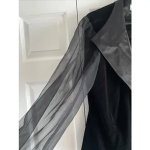 After Dark Vintage Velvet Sheer Sleeve‎ Evening Jacket Womens Size L Black Glam thumbnail 5