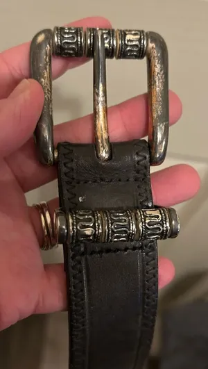 GAP Dark Leather Belt with large pin buckle  - size 28 thumbnail 1