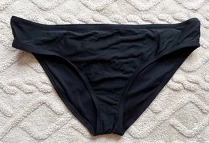 Women’s Black Bikini Bottoms - Mid Rise Medium Coverage Bathing Suit Bottoms thumbnail 1