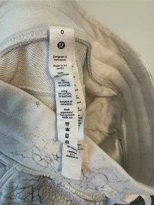 Lululemon‎ Women’s Warm Down Jogger Thread Dye White Black Pattern Size 0 thumbnail 2