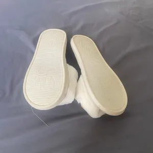 Faux Fur Slide Slippers with Gold Chain Detail thumbnail 4