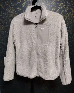 Nike Light Gray Sherpa Fuzzy Full-Zip Jacket thumbnail 1