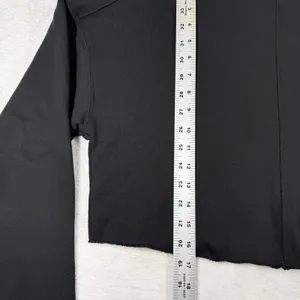 Alo Yoga Womens Black Cropped Hoodie Long Sleeve Raw Hem Activewear Sweatshirt M thumbnail 4