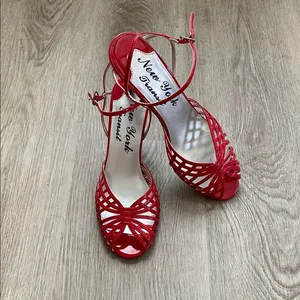 New York Transit Red Heels with Vintage Flair thumbnail 2