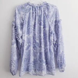 Joie Floral Button Down Long Sleeve Ruffle Blouse thumbnail 6