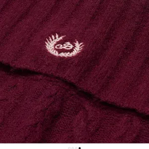 Pink Collegiate Cable-Knit Foldover Flare Pants‎ thumbnail 3