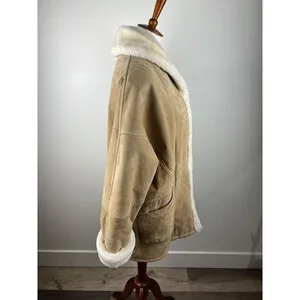 Vintage Wilsons Leather Suede & Faux Shearling Coat Penny Lane Y2K Tan M thumbnail 13