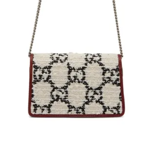 GUCCI Dionysus super mini GG logo tweed crossbody bag thumbnail 5