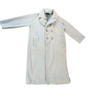 Tahari Double-Breasted Pale Gray Pea Coat thumbnail 1