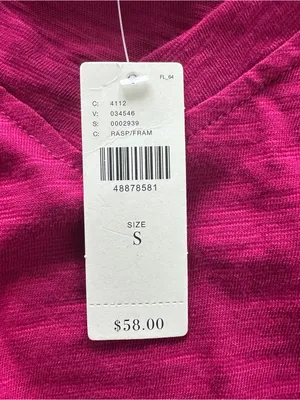 Anthropologie Raspberry Pink V-Neck Bell Sleeve Top Size Small NWT thumbnail 5