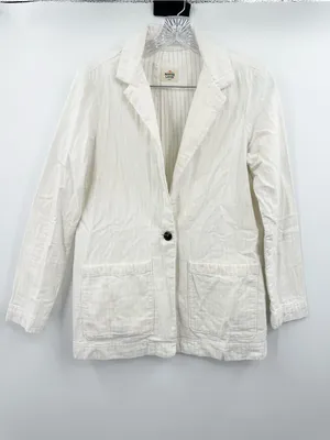 Marine Layer Women's Huntington Double Cloth Blazer Ivory Pinkstriped Size Small thumbnail 3