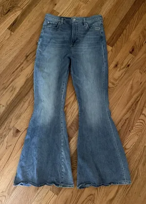 7 For All Mankind Megaflare Super High Rise Denim Size‎ 32 Festival Bell Bottoms thumbnail 1