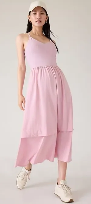 Athleta Elation V-Neck Hybrid Dress | Maritima Pink thumbnail 1