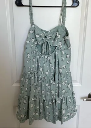 NEW Altar’d State Green Floral Mini Dress Size Medium NWT thumbnail 7