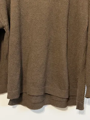 Free People Beach Turtleneck Knit Sweater Size Small Oversized Brown Fall thumbnail 4