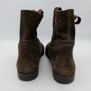 Frye Sarah Shortie Womens 8M Brown Suede Western Ankle Boots Almond Toe Low Heel thumbnail 5