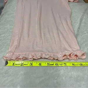 Laura Ashley Soft pink Textured two piece Pajama Set L butterfly heart embossed thumbnail 12