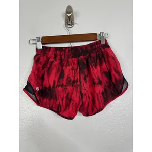 Lululemon Hotty Hot Short II 2.5 Game Day Red Black Multi Running Shorts Size 4 thumbnail 5