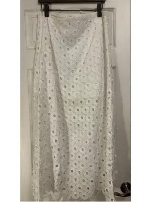 EXPRESS White Eyelet High Waist Maxi Skirt thumbnail 5