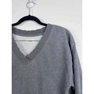 Pact Women's V Neck Pullover Sweatshirt Gray Sz‎ L thumbnail 2