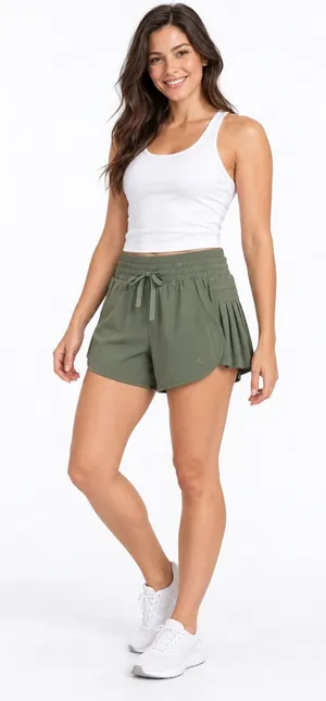 JoyLab Shorts XS Olive Green Pleated Athletic Running Gym Beach Summer Pockets thumbnail 1