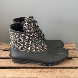 Sperry Saltwater Duck Boots Tribal Aztec Print Size 8.5 A36‎ thumbnail 5