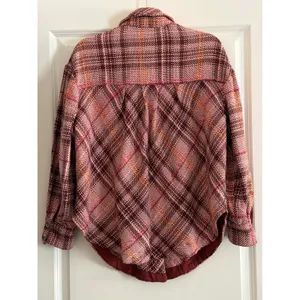 Anthropologie Hudson Plaid Shirt Jacket Pink Plaid Button Down Shacket Size M thumbnail 11