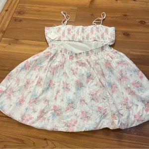 Altar'd State Floral Corset Milkmaid Mini Dress Lined White Pink Blue XL NWT thumbnail 6