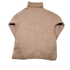 Abercrombie Turtleneck Chunky Knit Pullover Sweater Brown Tan Women's Size XS thumbnail 4